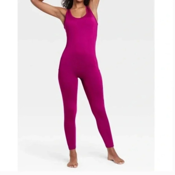 J. Dow Fitness Yoga Jumpsuit Raspberry Pink Bodysuit NWT Women's Size XXL - Picture 1 of 7